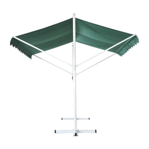 Store double pente manuel rétractable inclinaison réglable métal polyester imperméabilisé 3L x 2,95l x 2,6H m vert