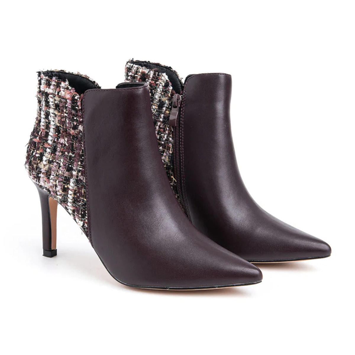 Tronchetto a punta con fantasia bouclè - BORDEAUX