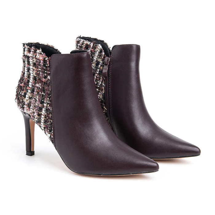 Tronchetto a punta con fantasia bouclè - BORDEAUX