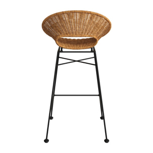 Lot de 2 tabourets pour îlot central 65 cm en résine tressée - Rava