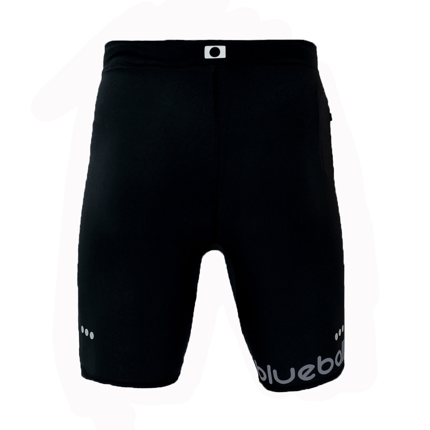 PANTALÓN CORTO DE COMPRESIÓN RUNNING CON CORDONES PARA HOMBRE BLUEBALL EN NEGRO.