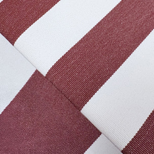 Salon de jardin 4 places en métal et coussin en tissu rouge POSITANO