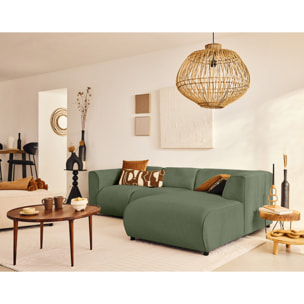 Suaro - Module d'assise méridienne droit en tissu texturé - Vert