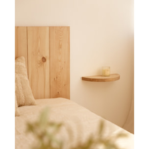 Mesita de noche de madera maciza flotante en tono roble medio de 3x40cm Alto: 3.2 Largo: 40 Ancho: 19.5