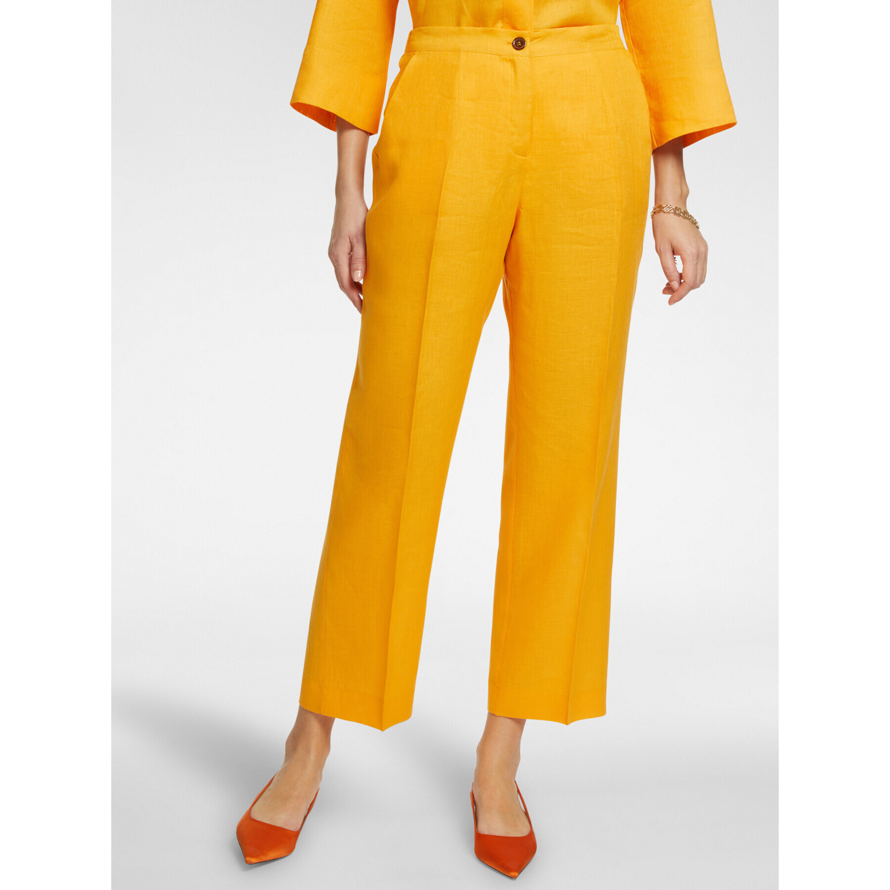 Elena Mirò - pantalones de lino - Amarillo