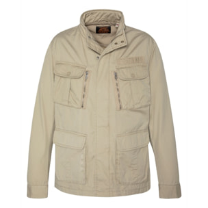 M-1941XARMY M-65 ZIPPERED JACKET WITH EMBROIDERED CHEST WOVEN TAPESchott NYCLIGHT BEIGE