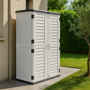 Armadio contenitore alto in resina bianca 125x73x202 cm – Andy