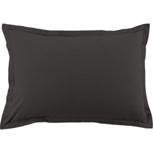 Lot De 2 Taies D'oreiller 100% Coton 57fils Gris FoncÉ
