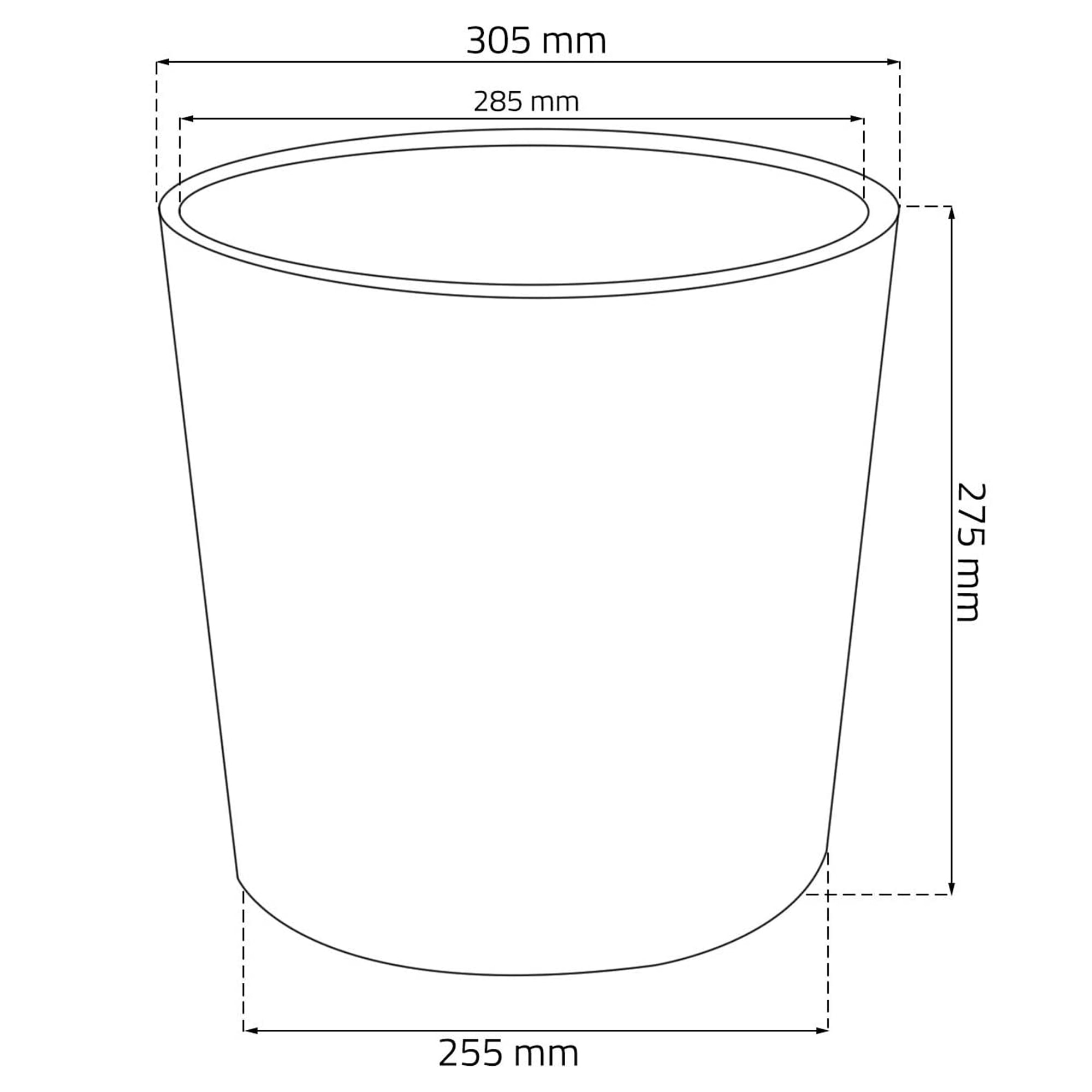 Maceta redonda 15,3 litros efecto Rattán con cubilete para plantar en color blanco