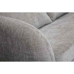 Canapé convertible 2 places en tissu effet velours texturé gris MAHAUT