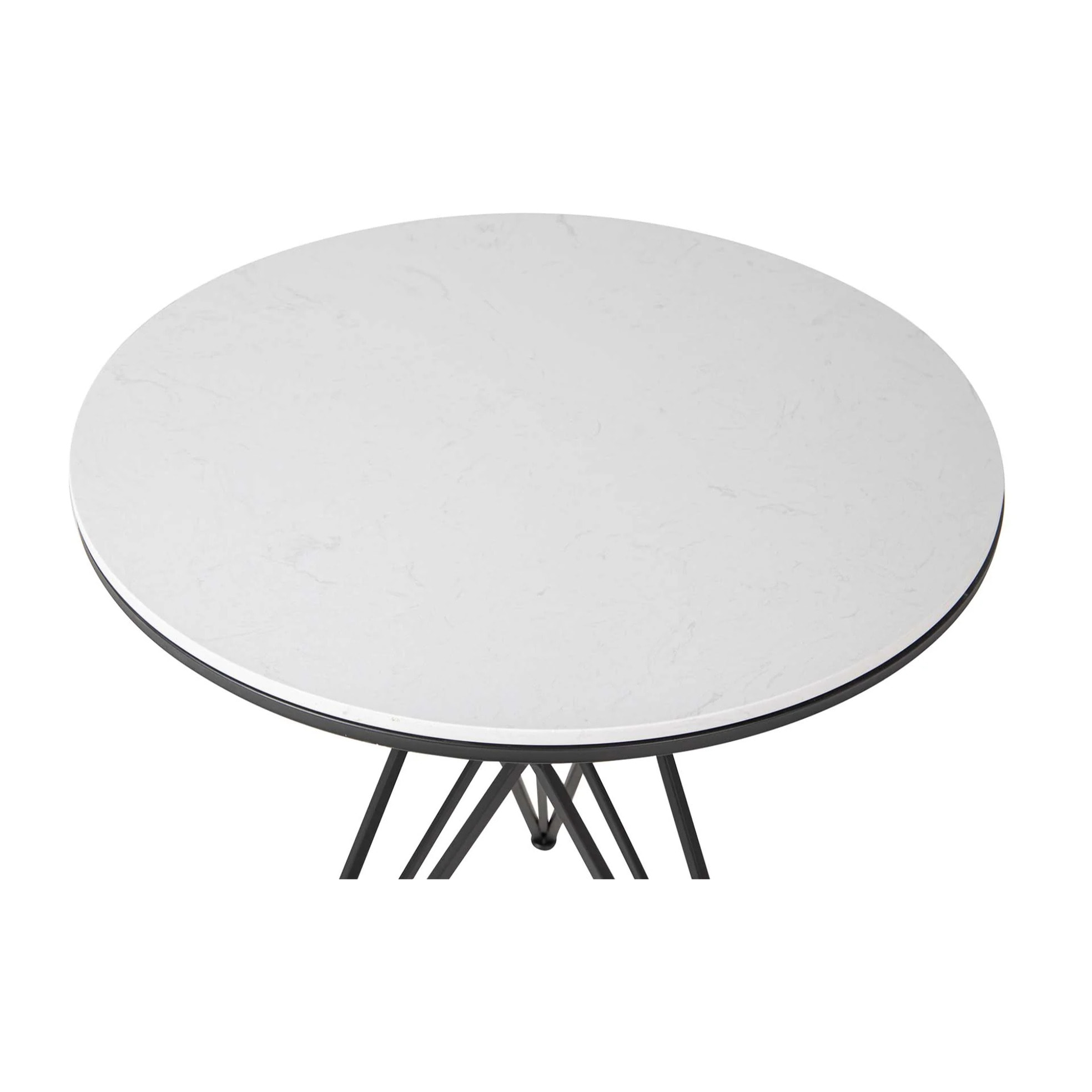 Mesa Metal Mármol Blanco 80x80x75 Cm