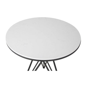 Mesa Metal Mármol Blanco 80x80x75 Cm