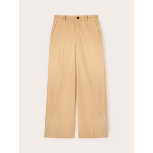 Motivi - Pantalón wide leg de algodón - Beige