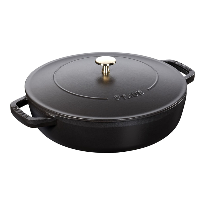 Sauteuse STAUB Chistera en Fonte, Ø 28 cm, 3,7 L, Noir Mat