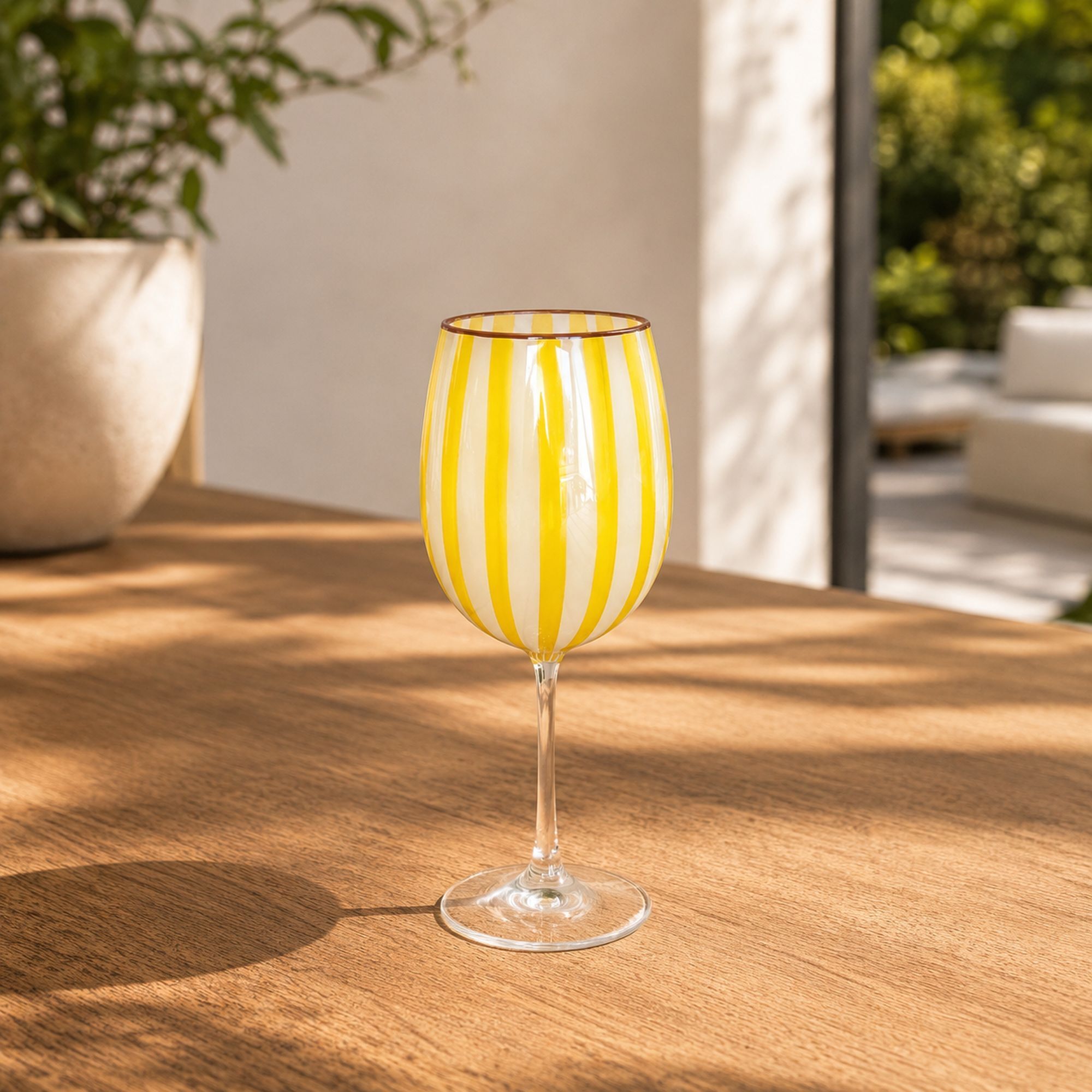 Lot de 3 verres à pied 43,5cl jaune CIRCUS