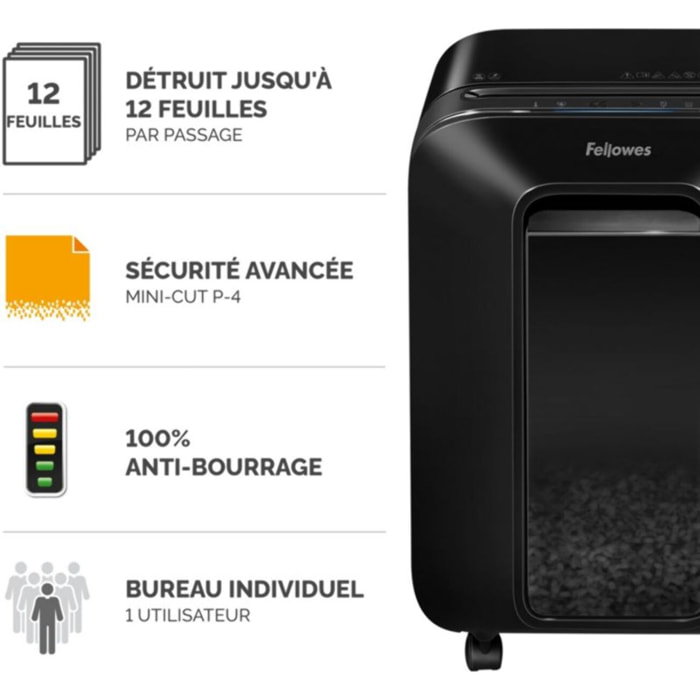 Destructeur FELLOWES MICROSHRED LX200 NOIR
