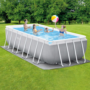 Intex Piscina Prisma Frame rettangolare con Pompa Filtro, Scaletta e Teli, 488x244x107 cm