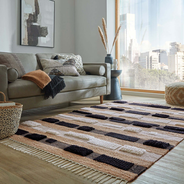 Tapis jute et laine MEDINA BLOCKS