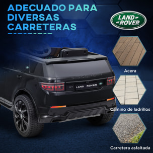 Coche Eléctrico para Niños de +3 Años con Licencia Land Rover Discovery Sport Carro Eléctrico Infantil con Batería 12V Mando a Distancia Arranque Lento Faros Bocina y Música Negro