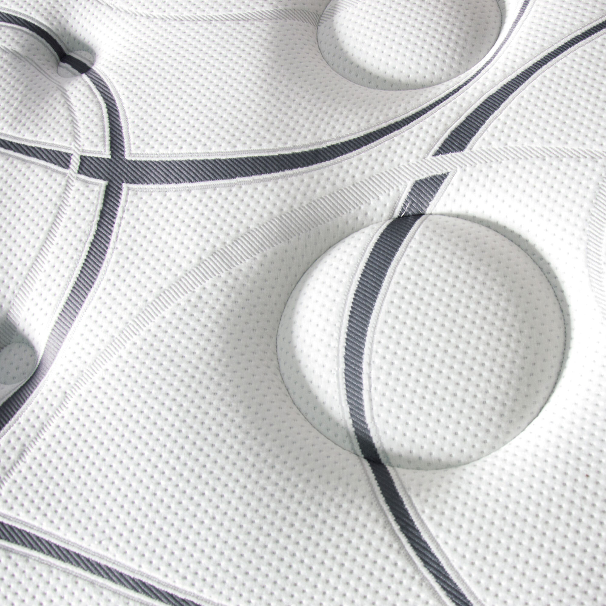 Ensemble CONCORDE | 2 Places | matelas Ressorts ensachés + mémoire - 26 cm + sommier bois Blanc