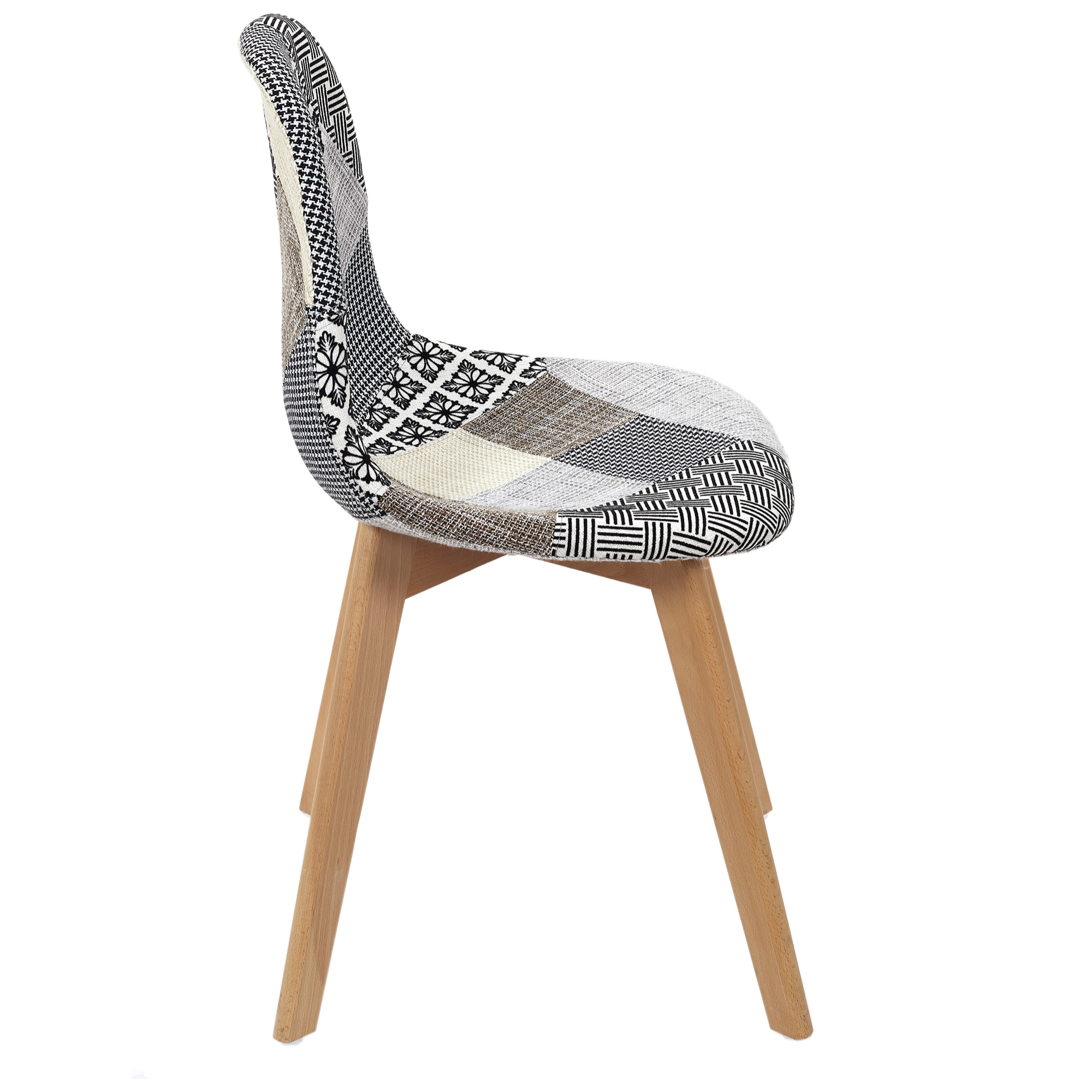Chaise Patchwork Gris - Lot De 4