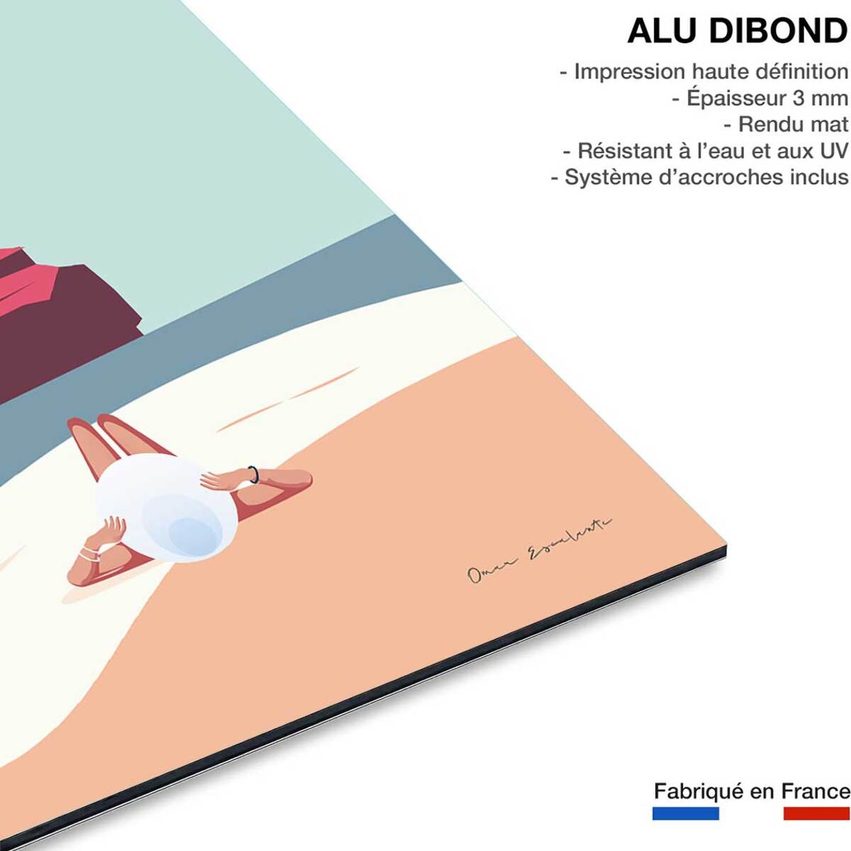 Tableau mer plage au portugal  Tableau alu Dibond