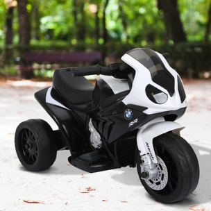 Moto électrique pour enfants 3 roues 6 V 2,5 Km/h effets lumineux et sonores noir BMW S1000 RR