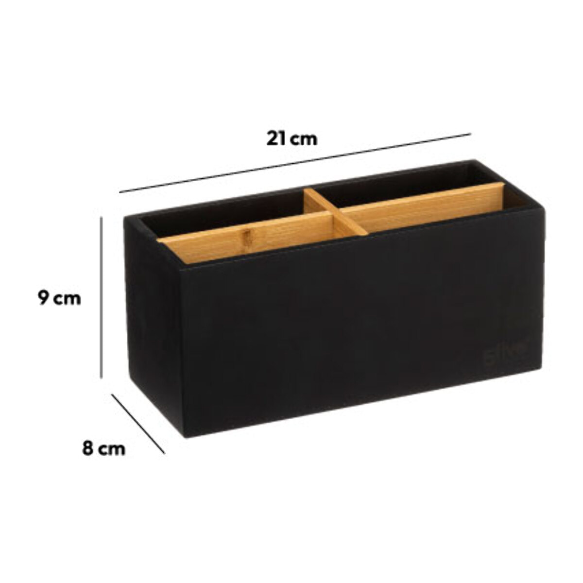 Organiseur 4 compartiments Noir Naturéo