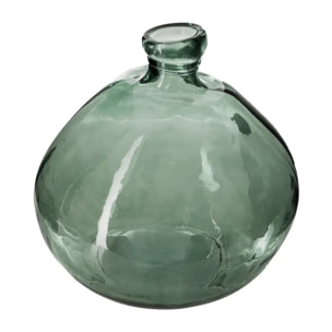 Vase rond verre recyclé vert kaki D23cm