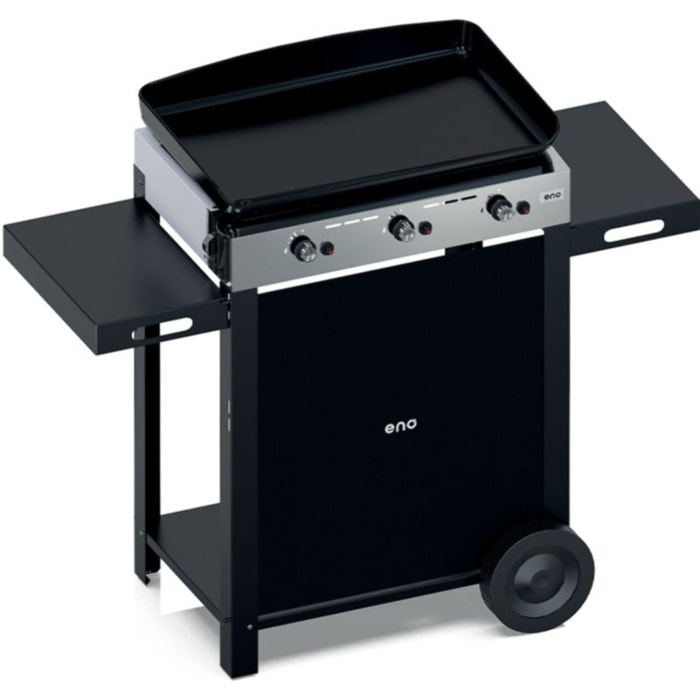 Plancha gaz ENO Combo Initial 65 Inox 3 bruleurs sur chariot, 62x36 cm