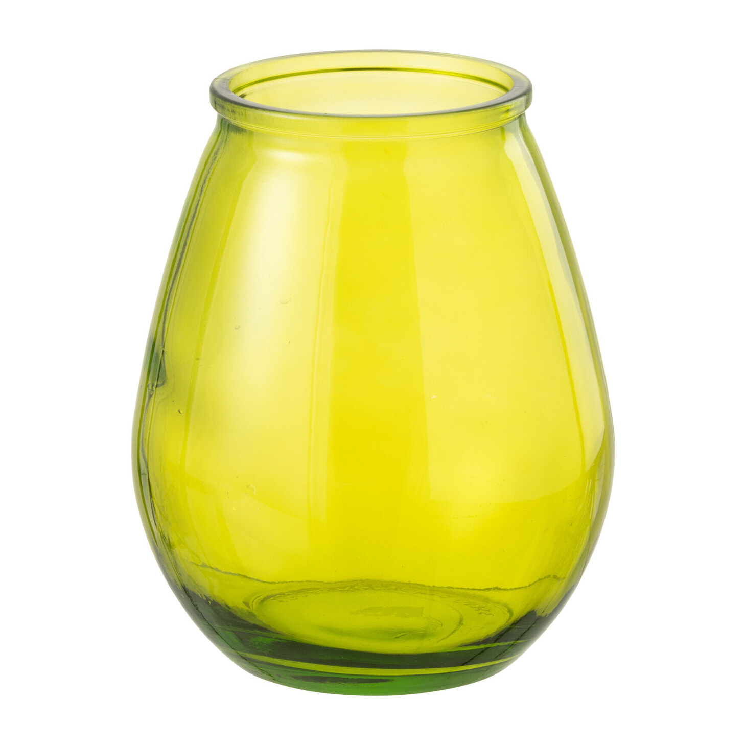 J-Line vase Egg - verre - jaune - small - Ø 19 cm