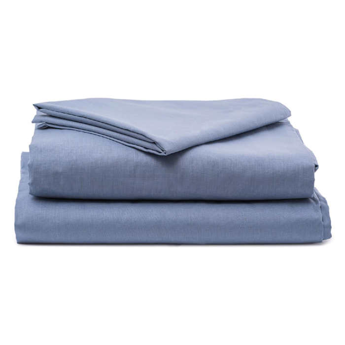 Completo lenzuola in cotone - Blu