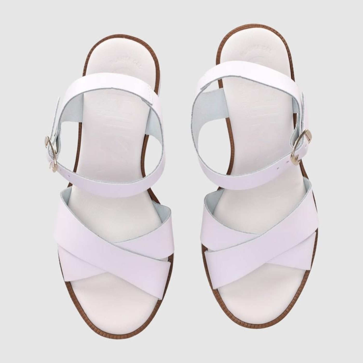 Sandalias de Piel - Blanco - Tacón: 8 cm