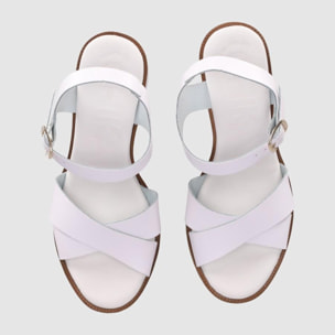 Sandalias de Piel - Blanco - Tacón: 8 cm