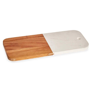 Tabla cortar madera y marmol blanco 38cm colección kinvara