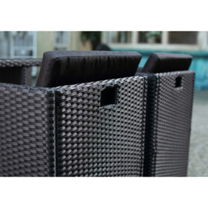 Salon de jardin 10 places noir/noir + housse de protection REGINA