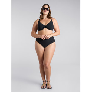 Fiorella Rubino - Bikini con fiocco e cristal tono su tono - Nero