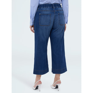 Fiorella Rubino - Jeans cropped con detalle de cadenita en los bolsillos - Azul