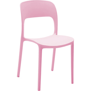 Set di 4 sedie FUERTEVENTURA in polipropilene rosa