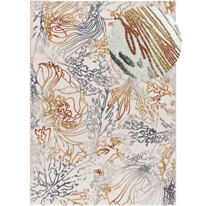 AMARA Alfombra abstracta con relieve multicolor, varias medidas disponibles.