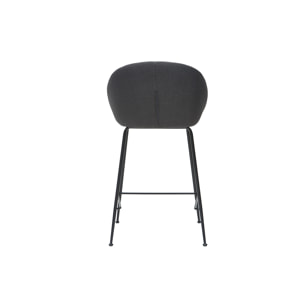 Tabourets de bar design tissu gris foncé 65 cm (lot de 2) SHERU