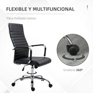 Silla de Oficina Ergonómica Giratoria Basculante Altura Ajustable de 104-114 cm