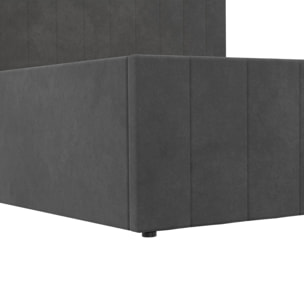 Lit coffre Valentina 140x190cm velours gris