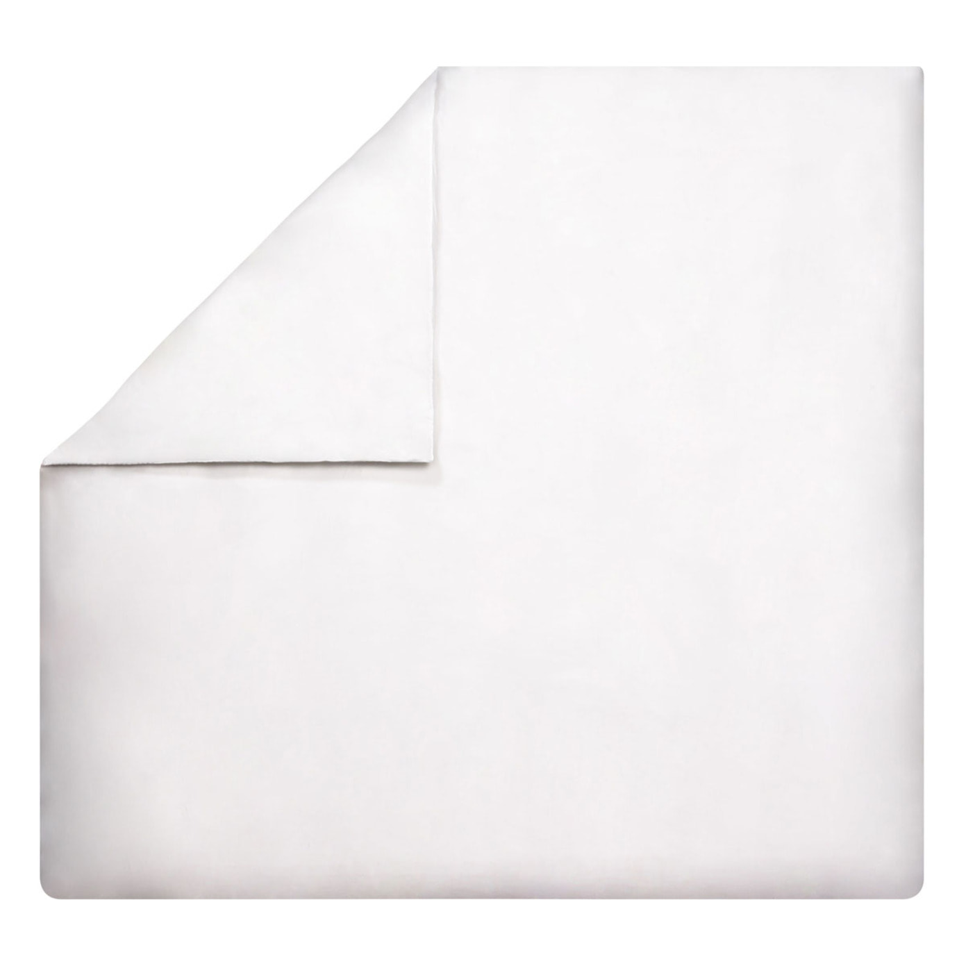 Parure de lit unie en satin de coton bio, taies carrées, TEOPHILE, Blanc Hermine