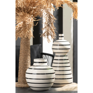 J-Line Vase - céramique - noir/blanc