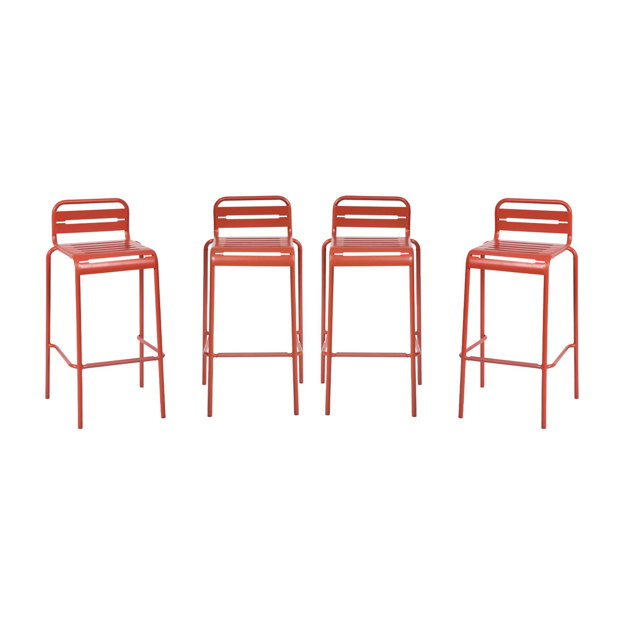 Chaise haute de jardin acier 69cm (lot de 4) AMÉLIA