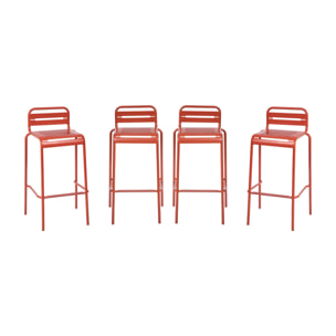 Chaise haute de jardin acier 69cm (lot de 4) AMÉLIA