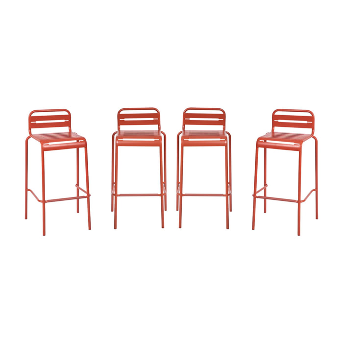 Chaise haute de jardin acier 69cm (lot de 4) AMÉLIA
