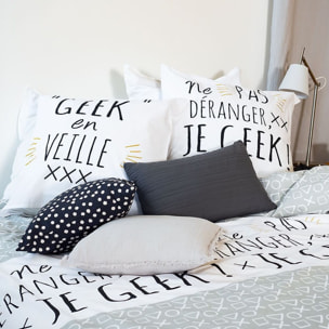 Parure Housse De Couette 3pcs 100% Coton 57 Fils GEEK