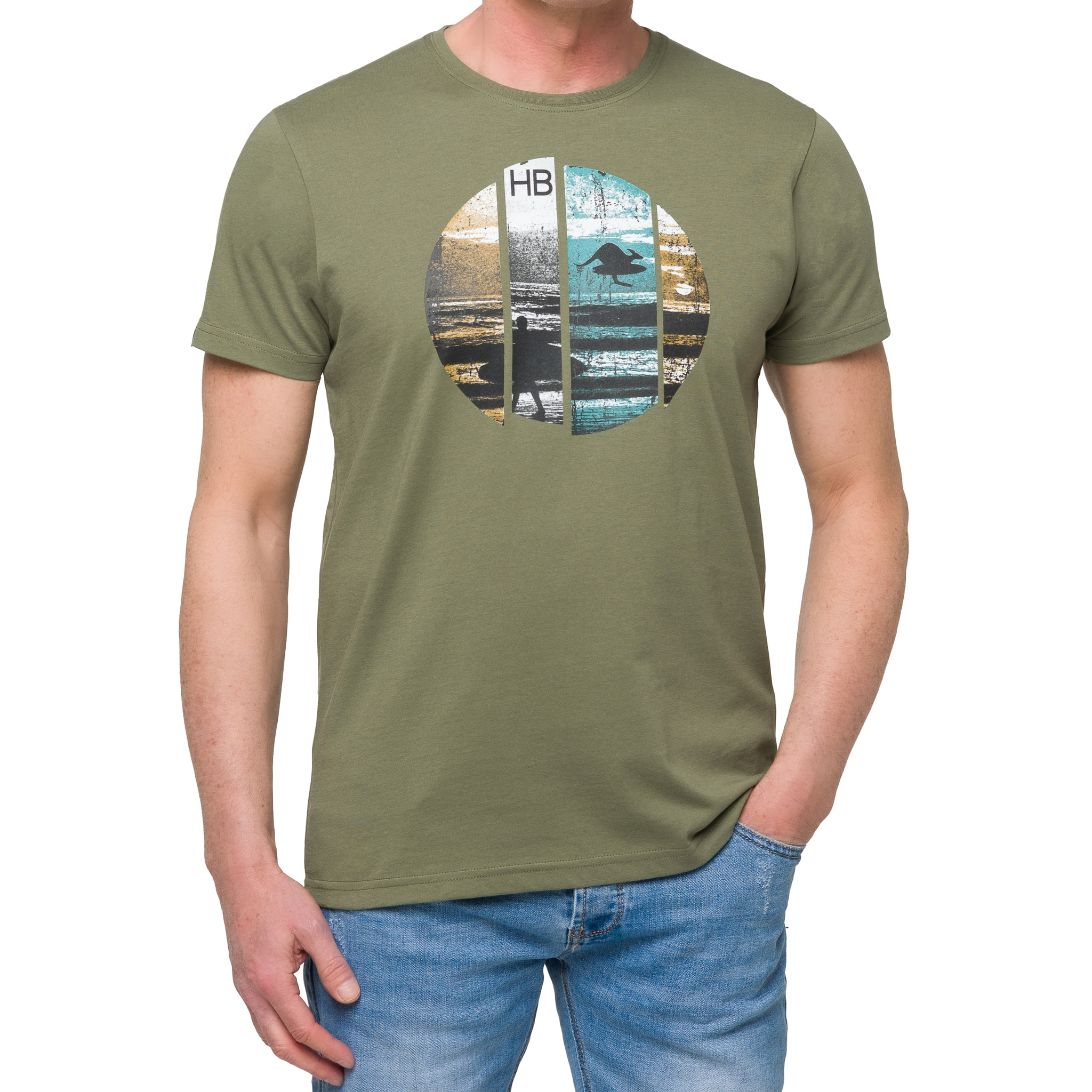 T-shirt in cotone 150 gr Hot Buttered Break verde militare.